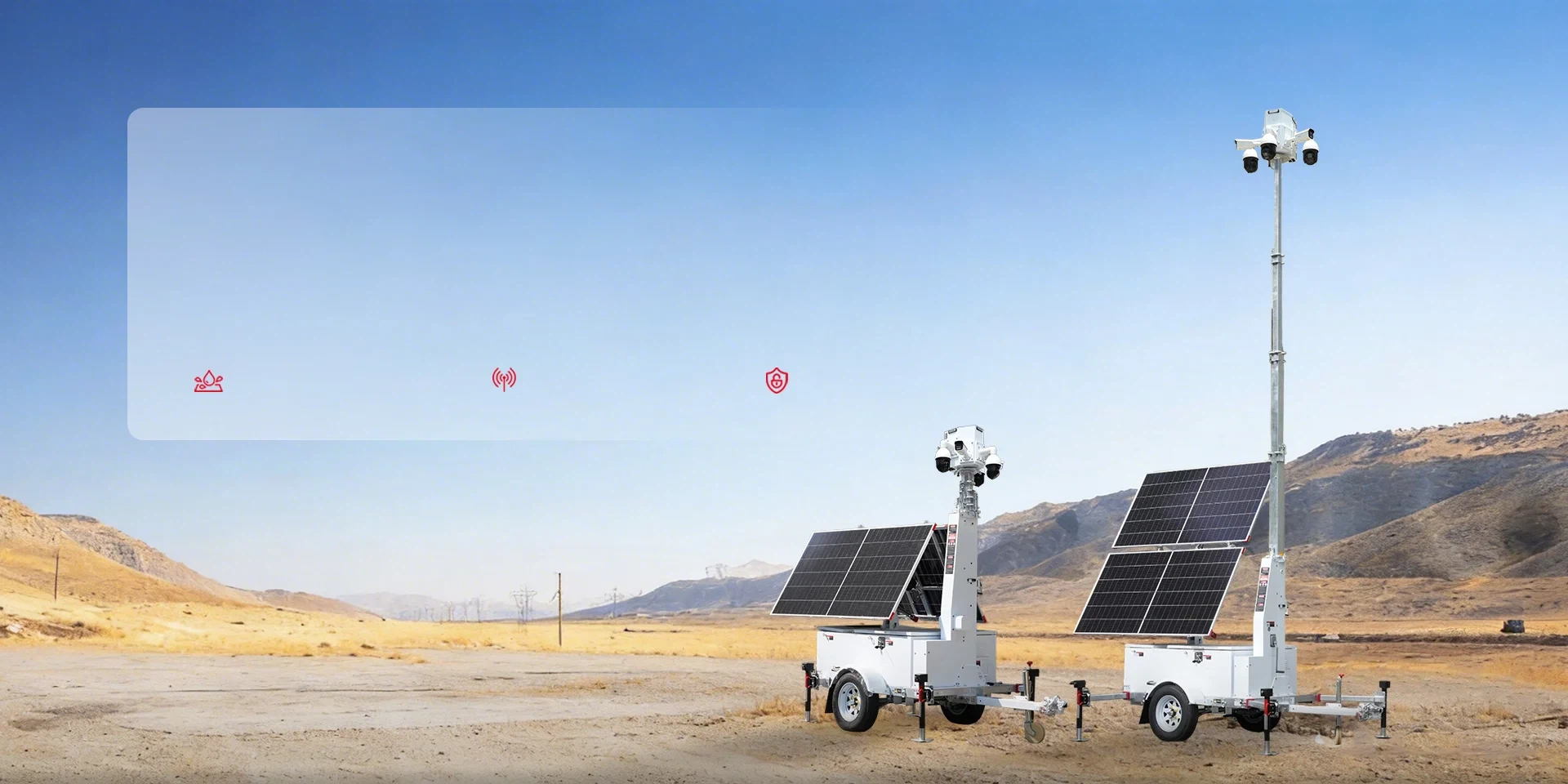 biglux hisolo mobile solar cctv tower off grid 24/7 monitoring instant deployment banner)