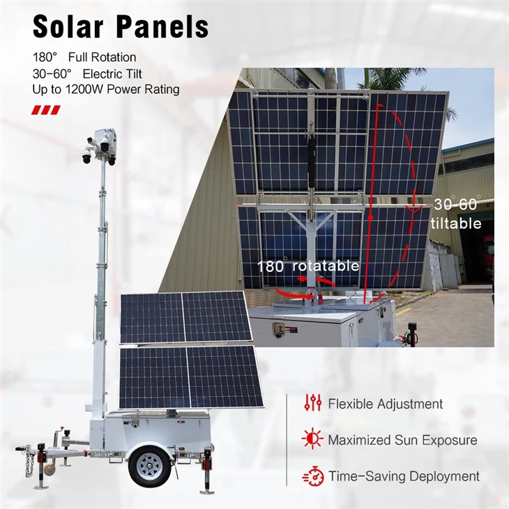 HiSOLO Solar-Powered Monitoring Trailer: All-in-One Mobile Security Solution factory