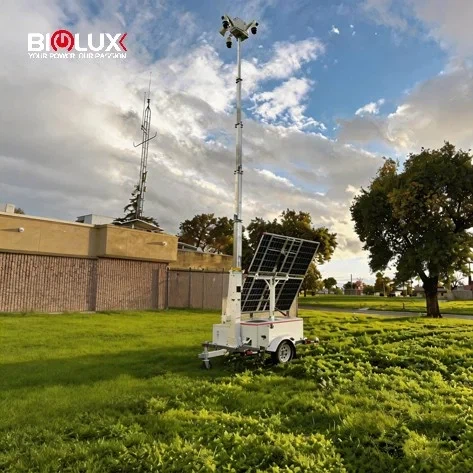 BIGLUX Solar CCTV Tower Mobile Surveillance Tower for Industrial Park Perimeter Security