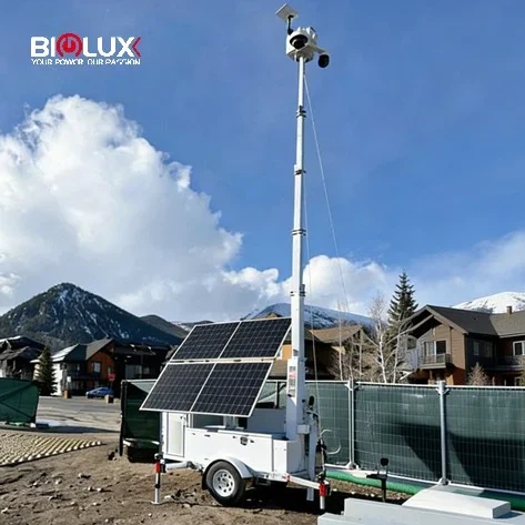 BIGLUX Solar Powered CCTV Tower Portable Security Camera Towers for Outdoor Areas