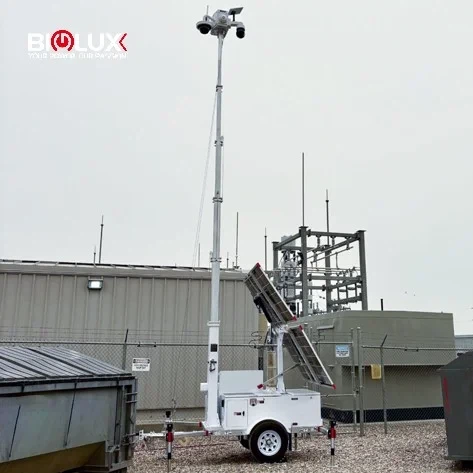 BIGLUX Solar Surveillance Tower Mobile Solar Security Trailer for Perimeter Protection