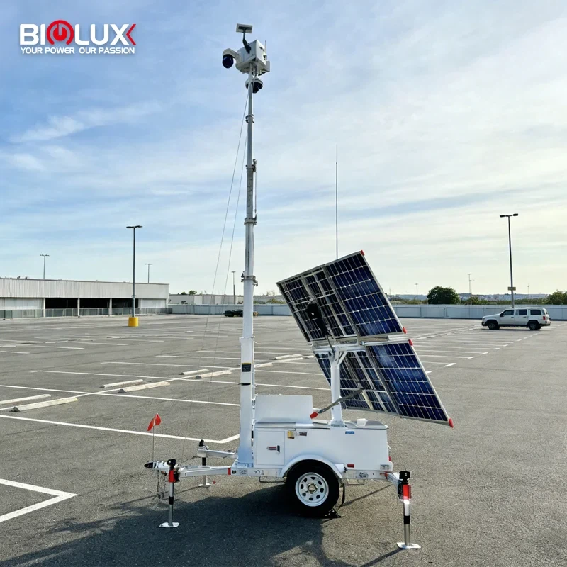 solar security tower trailer with cameras solar security tower trailer with cameras