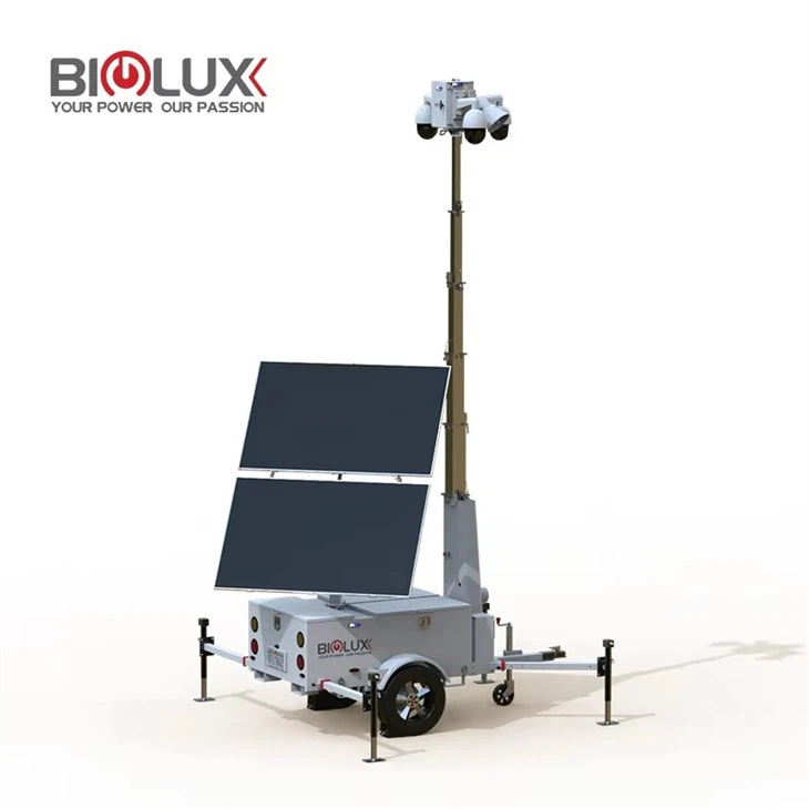 Mobile Solar Surveillance Trailer Monitoring Tower