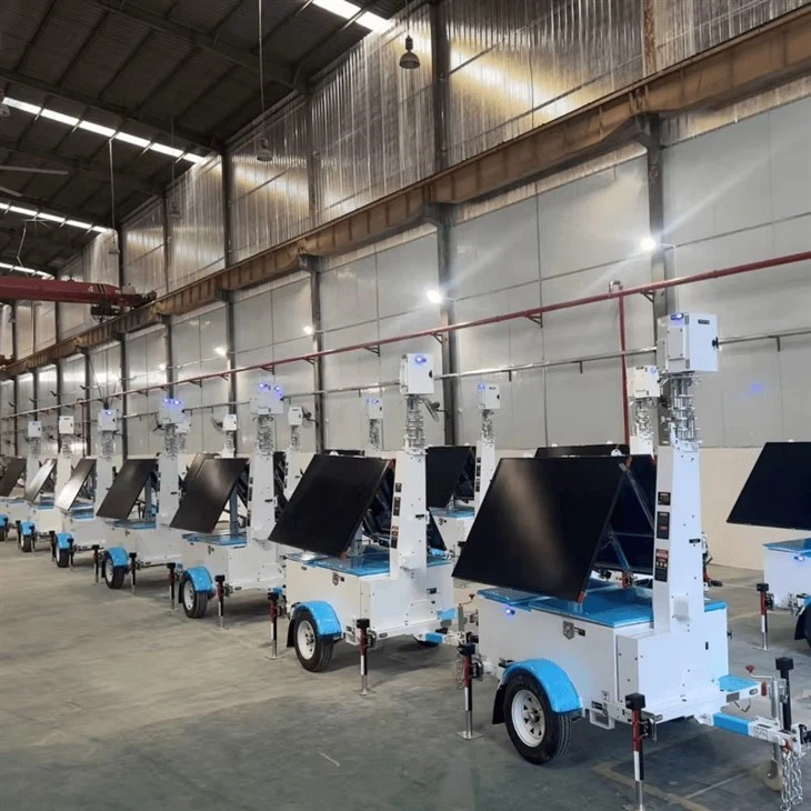 Mobile Solar Surveillance Trailer Monitoring Tower