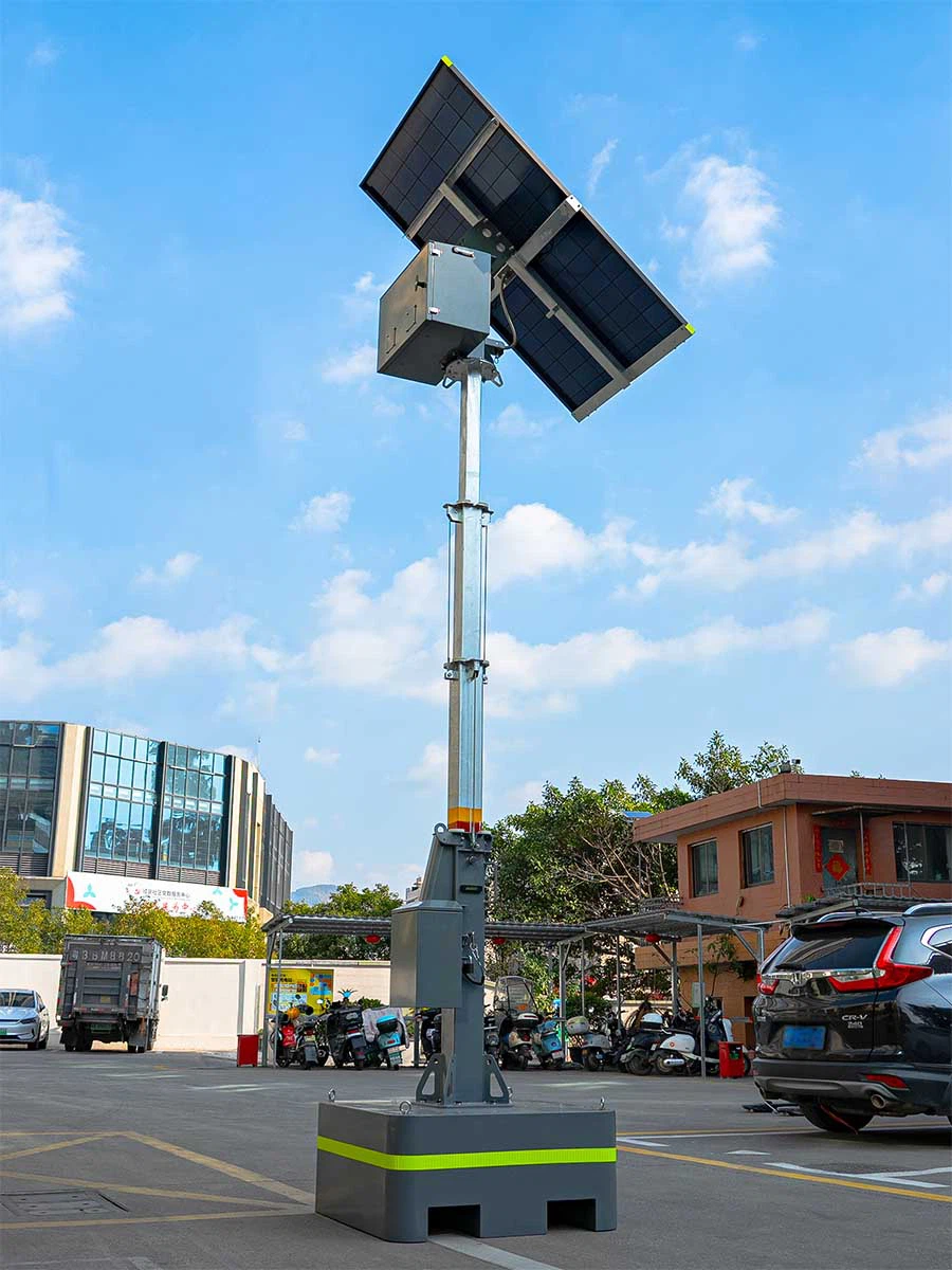 HiSOLO Mobile Surveillance Trailer in the parking lot